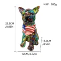 Statua salvadanaio cane in resina colorata, motivo mosaico con bandana bandiera USA, 22.5cm - Chihuahua Colorato