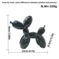 Nordic Resin Balloon Dog Figurine Crackle Black White Desktop Ornament Home Decor Sculpture - Black and White Pattern