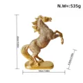 Gold rearing horse figurine sculpture desktop decor feng shui lucky ornament for home office. - Glitter Jumping Horse / Gold