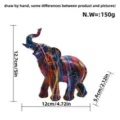 Colorful resin elephant miniature ornament home decor with size and weight details. - Mini Colorful Elephant