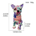 Statuetta cane in resina colorata salvadanaio decorazione casa ufficio 700g 22.5cm - Chihuahua Motivo Viola