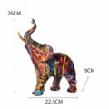 Colorful resin elephant figurine, abstract animal sculpture for modern home decor, large size. - Iridescent Elephant