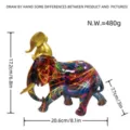 Colorful abstract graffiti elephant resin ornament desktop sculpture home decor item - Mother and Child Elephant Colorful