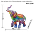 Figurine éléphant en résine colorée décoration maison miniature animal artisanat cadeau - Mini Éléphant Peinture à l'Huile