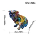 Statua di bulldog francese in resina colorata ornamento per decorazione soggiorno. - Bulldog Perlato