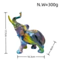 Colorful resin elephant ornament, artistic animal figurine for home decor, living room and desk display. - Pearlescent Small Elephant