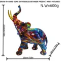 Figurine éléphant en résine colorée, sculpture d'art abstrait moderne pour décoration. - Grand Éléphant Éblouissant