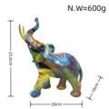 Statuette d'éléphant colorée en résine, sculpture décorative moderne pour la maison et bureau. - Éléphant Nacré