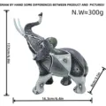 Geometric resin elephant figurine sculpture ornament for home decor, black and white design. - Small Striped Elephant