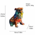 Retro graffiti bulldog resina statuetta decorazione casa ornamento arte scultura - Bulldog Francese Graffiti