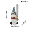 Resin Gnome Rain Gauge Outdoor Garden Decor Cute Yard Ornament Weather Measuring Tool - Blue Hat Elf Rain Gauge