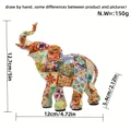 Coloré résine éléphant ornement décoration maison bureau animal sculpture art - Mini Éléphant à Carreaux Marron