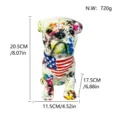 Salvadanaio bulldog graffiti colorato in resina ornamento da scrivania decoro casa 1pz - Cane Seduto Punti Bianchi