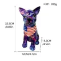 Statuetta cane resina galassia colorata creativa scultura scrivania casa decorazione 22,5cm - Chihuahua Cielo Stellato