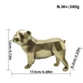 Statuetta Bulldog Geometrico in Resina Salvadanaio Decorazione Tavolo Casa 1pz - Bulldog Geometrico in Cammino Oro