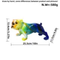Statua bulldog in resina colorata salvadanaio scrivania casa decorazione regalo design - Bulldog Inclinato in Cammino Sfumatura Arancione Blu Perlato