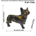 Statuetta di cane in resina marmo nero oro simpatico cucciolo scultura decorazione casa - Corgi Trasferimento Nero Oro