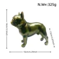 Resin French Bulldog Statue Figurine Bronze Finish Animal Home Decor Ornament 16cm - Copper