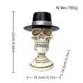 Halloween resin skull ornament gothic desktop decoration with precise dimensions and weight. - Skeleton with Hat
