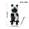 Resin French Bulldog Figurine with Sunglasses and Scarf, Black and White Home Decor Statue. - Black