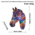 Colorful abstract horse head 3D wall hanging ornament for modern living room home decor. - Multicolored