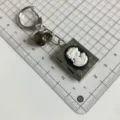 Gotico vintage argento libro medaglione portachiavi cammeo ritratto ciondolo metallo - QX-B12