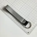 Grey wrist lanyard keychain with metal ring, portable strap for keys and daily use. - Gray