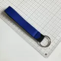 Blue neoprene wristlet keychain with sturdy metal ring, portable outdoor lanyard for keys. - Sapphire Blue