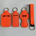 Juego de fundas de neopreno para botellas de gel hidroalcohólico y perfume en naranja brillante. - Juego de 4 piezas naranja