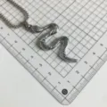 Punk Metall Schlangenanhänger Halskette für Herren, kreatives Tier Design Silberschmuck Detail. - Kobra Halskette(QX-K06)