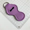 Étui porte-rouge à lèvres en néoprène violet avec anneau clé, housse baume à lèvres portable. - Violet Taro