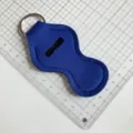 Porte-clé étui à rouge à lèvres en néoprène bleu housse de baume portable avec anneau métal - Bleu Saphir