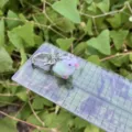 Flocked 3D bird keychain metal ring pendant cute fluffy animal keyring accessory detail view - Green