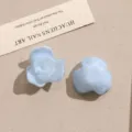 Ice translucent rose flower acrylic jewelry patch DIY accessories for earrings keychain - Blue