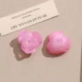 Pink translucent acrylic rose flower charm detail for DIY jewelry making and craft accessories - Pink