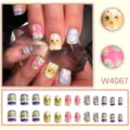 Unghie finte da applicare tema pasquale coniglietto pulcino uovo 24 pezzi manicure design - Stile Uovo Pulcino Coniglietto di Pasqua (W4067) / 24 pezzi per scatola