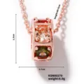 Squisita collana con ciondolo in zircone multicolore e oro rosa, gioiello elegante da donna. - Stile Cavo Color Cilindrico (KSN00270) / Oro rosa