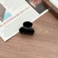Small black hair claw clip minimalist acetate hair accessory for elegant high ponytails - S / Black