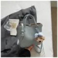 Casual large capacity handbag minimalist commuting tote bag for women shoulder crossbody bag - Blue + Pendant