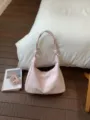 Retro pink hobo shoulder bag for women, casual PU leather large capacity commuter tote bag - Pink Without Pendant
