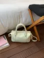 Cream pillow shoulder bag, casual PU leather crossbody handbag for daily commuting women. - No Pendant / Yellow