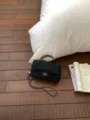 Piccola borsa a tracolla trapuntata nera da donna, borsa elegante con catena e chiusura. - senza ciondolo / Nero