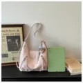 Sac à bandoulière Hobo rose en cuir PU élégant avec fermetures éclair et pendentif - Rose Avec Pendentif