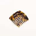 Mini tortoiseshell hair comb detail, compact side insert clip for women bangs styling. - 9-Teeth Insertion Comb (FS48) / Coffee Leopard Print