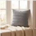 Modern minimalistisch grijs getextureerd sierkussen, gezellige kussenhoes voor bankdecoratie. - Hoes 45x45cm / Grijs Gekreukeld Fluweel