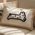 Housse de coussin en peluche style nordique avec motif animal mignon pour canapé lit - Lapin Bunny / 45x45cm (Sans Coussin)