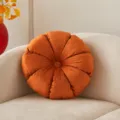 Coussin rond plissé européen coussin citrouille orange peluche canapé salon décor doux 1pc - 35x35cm / Couleur caramel