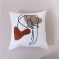 Modern abstract line art throw pillow cover, minimalist embroidered decorative cushion for sofa. - Abstract Elephant / 45x45cm