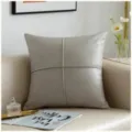 Housse de coussin unie en cuir PU minimaliste nordique, oreiller de canapé imperméable. - Housse Seule (Sans Coussin) / Gris Marbre 45x45cm