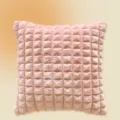 Coussin gaufre moelleux rose pour canape de salon et decoration de lit douillet. - 45*45cm (Housse Seule) / Rose Lotus